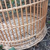 Cage à perroquet ancienne en rotin 85 cm de haut