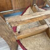 Ensemble de 4 chaises en bois et vinyle rouge
