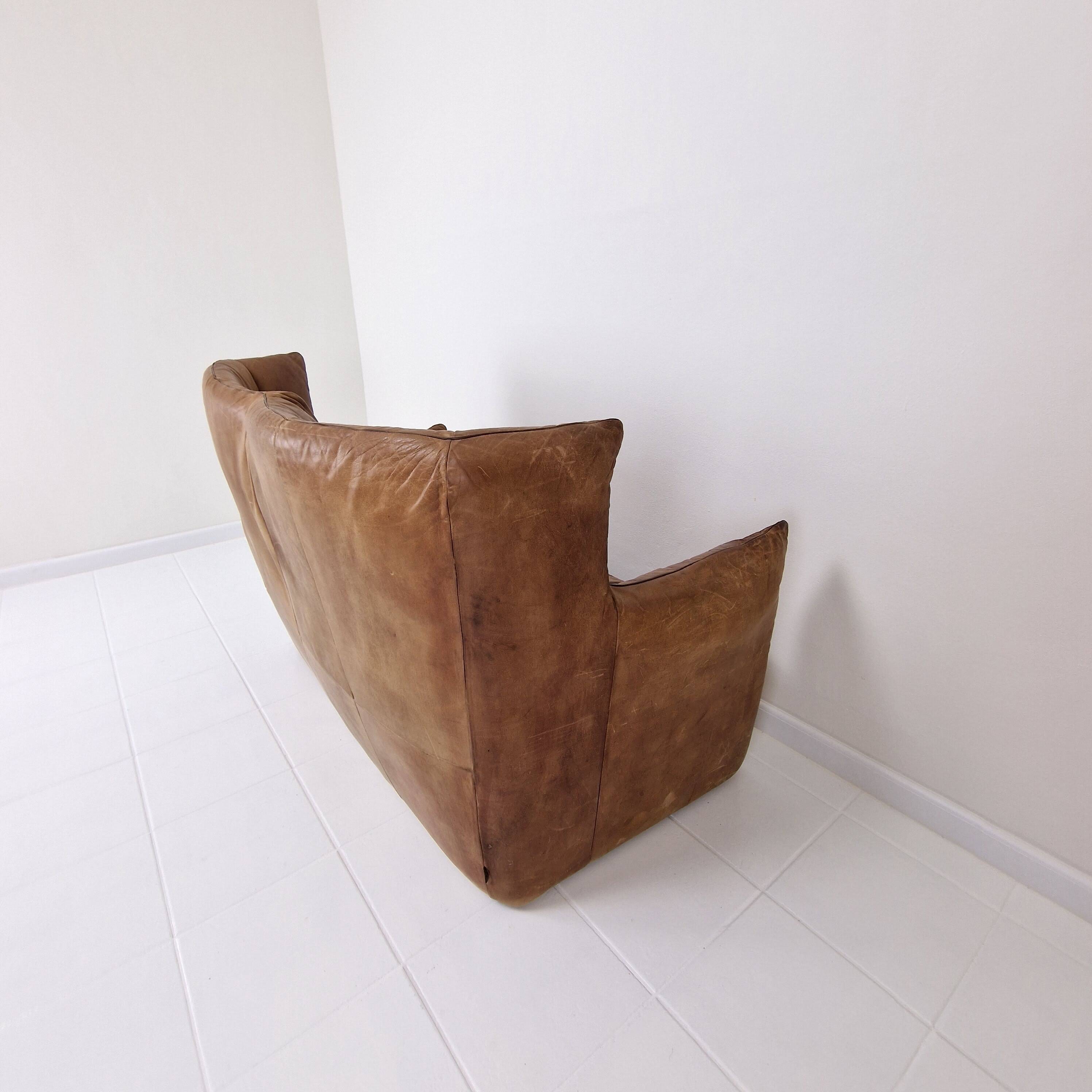 High Back Sofa in Cognac Leather by Gerard Van Den Berg for Montis, 1980s