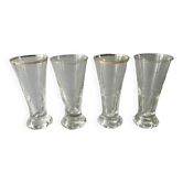 4 verres de bistrot, à pastis, à Ricard, années 40