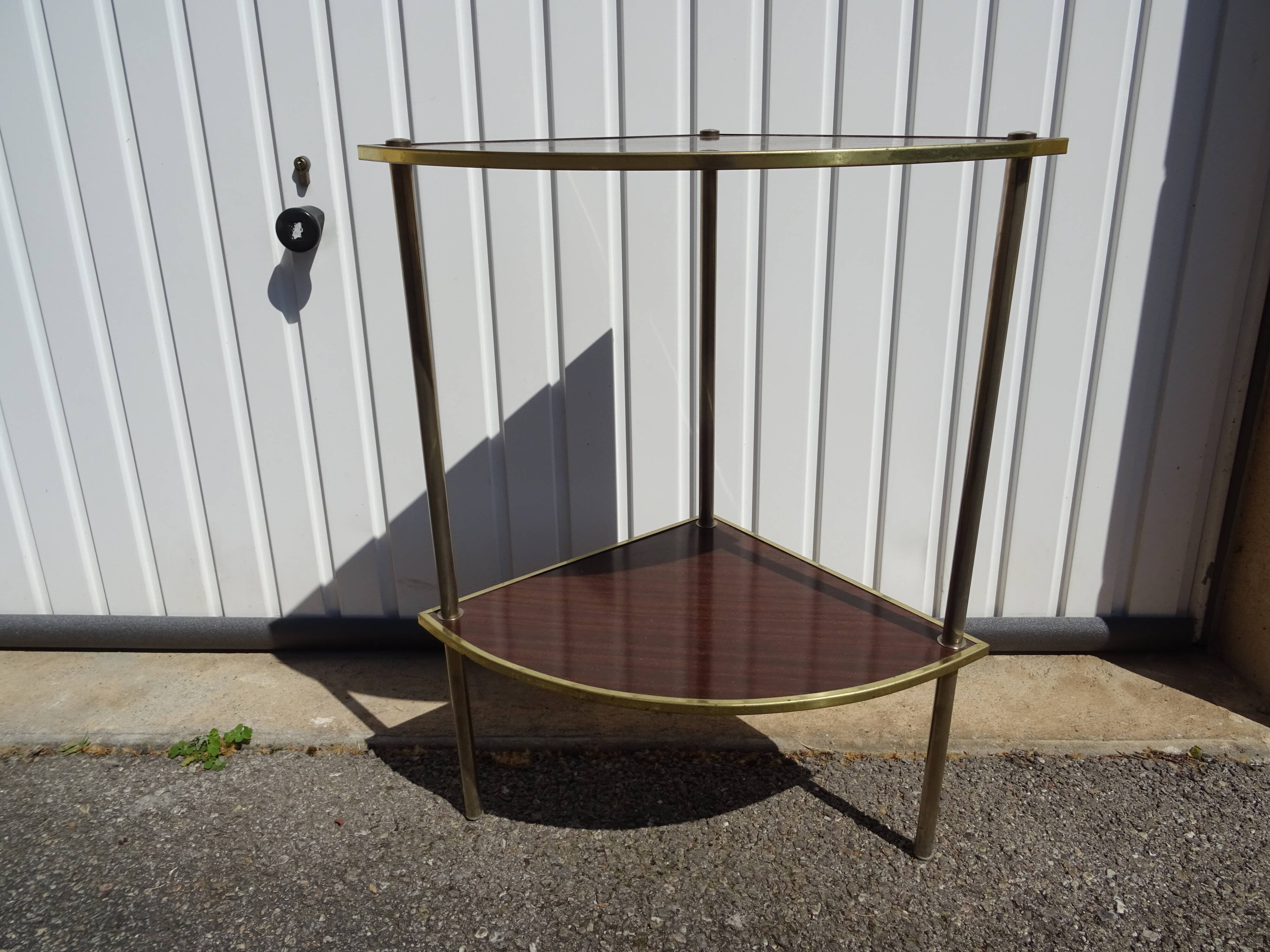 Table d'appoint encoignure formica vintage