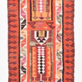 3x10 Kilim Pumpkin Orange Wool Runner Rug, 90x300Cm