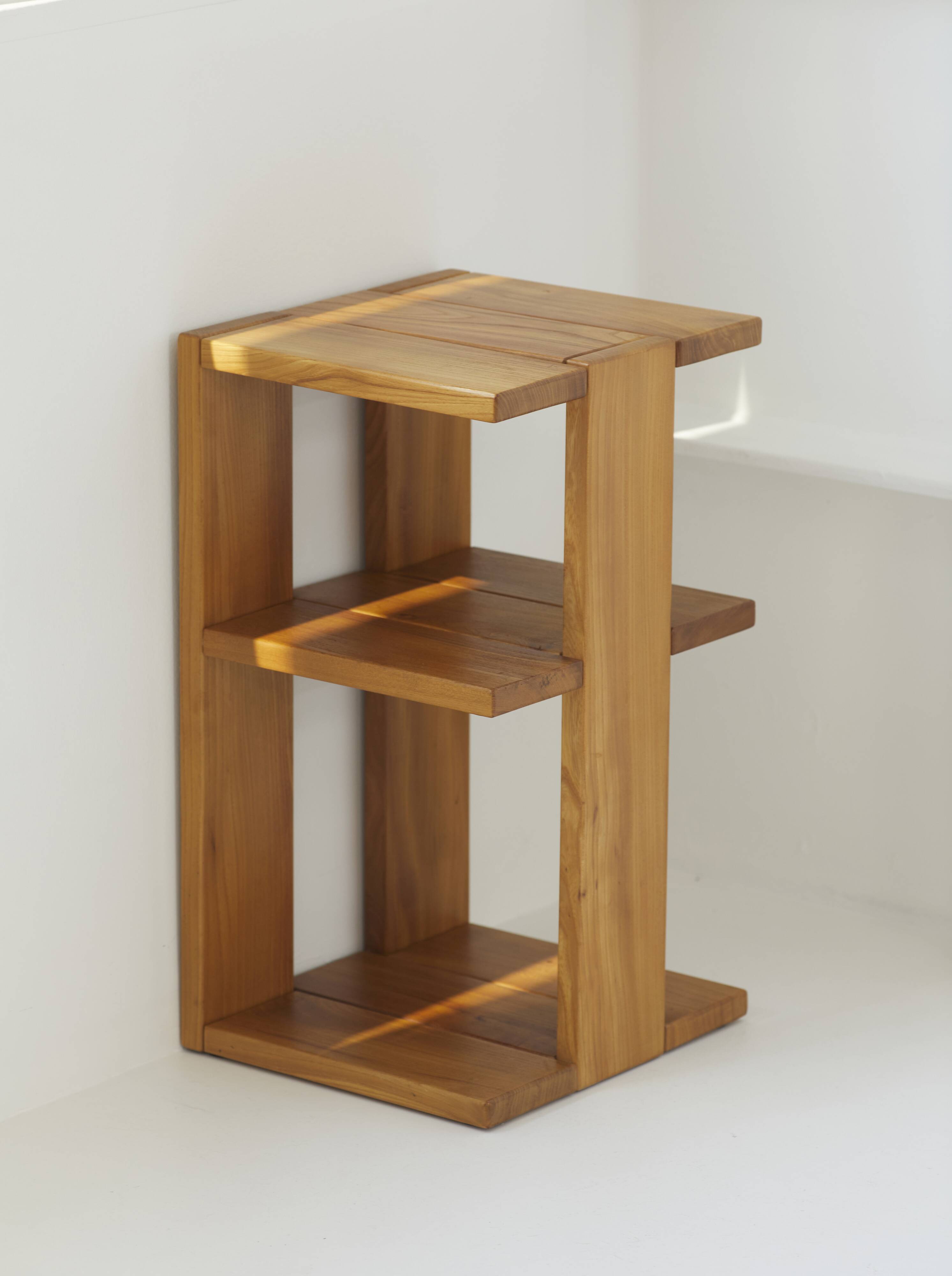 Shelf / Console in solid wood (Elm) vintage Regain house Circa 1980