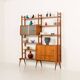 Scandinavian free standing teak wall unit, Norway 1960s.