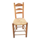 Neo-rustic chair in wood and wicker in the brutalist style by Charles Dudyoyut.