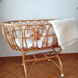 Rattan baby cradle