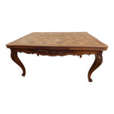 Italian-style table and its two removable extensions in solid walnut wood