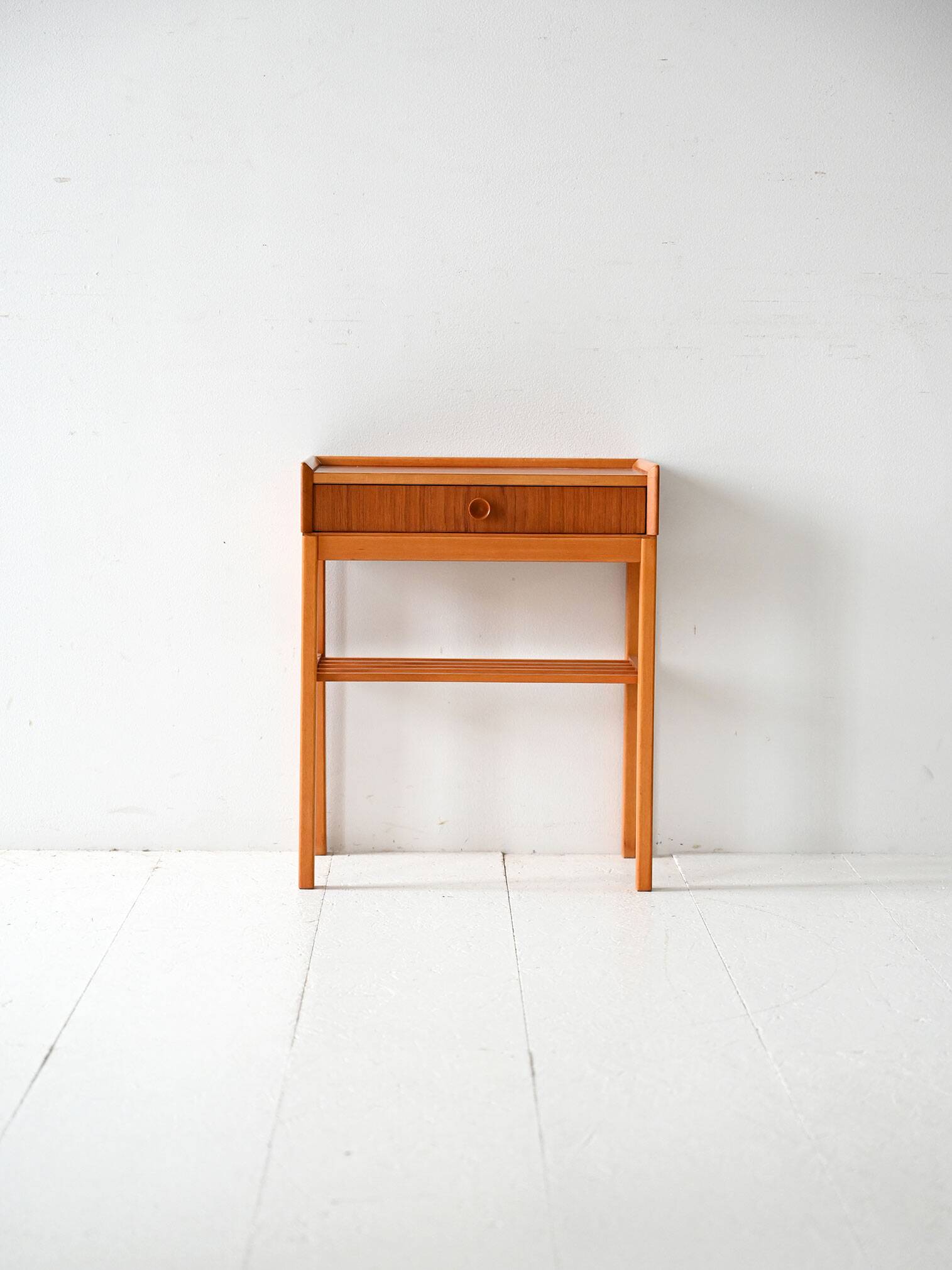 Scandinavian oak and teak nightstand, 1960s
