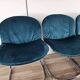 Four 1970s tubular chairs upholstered in blue velvet