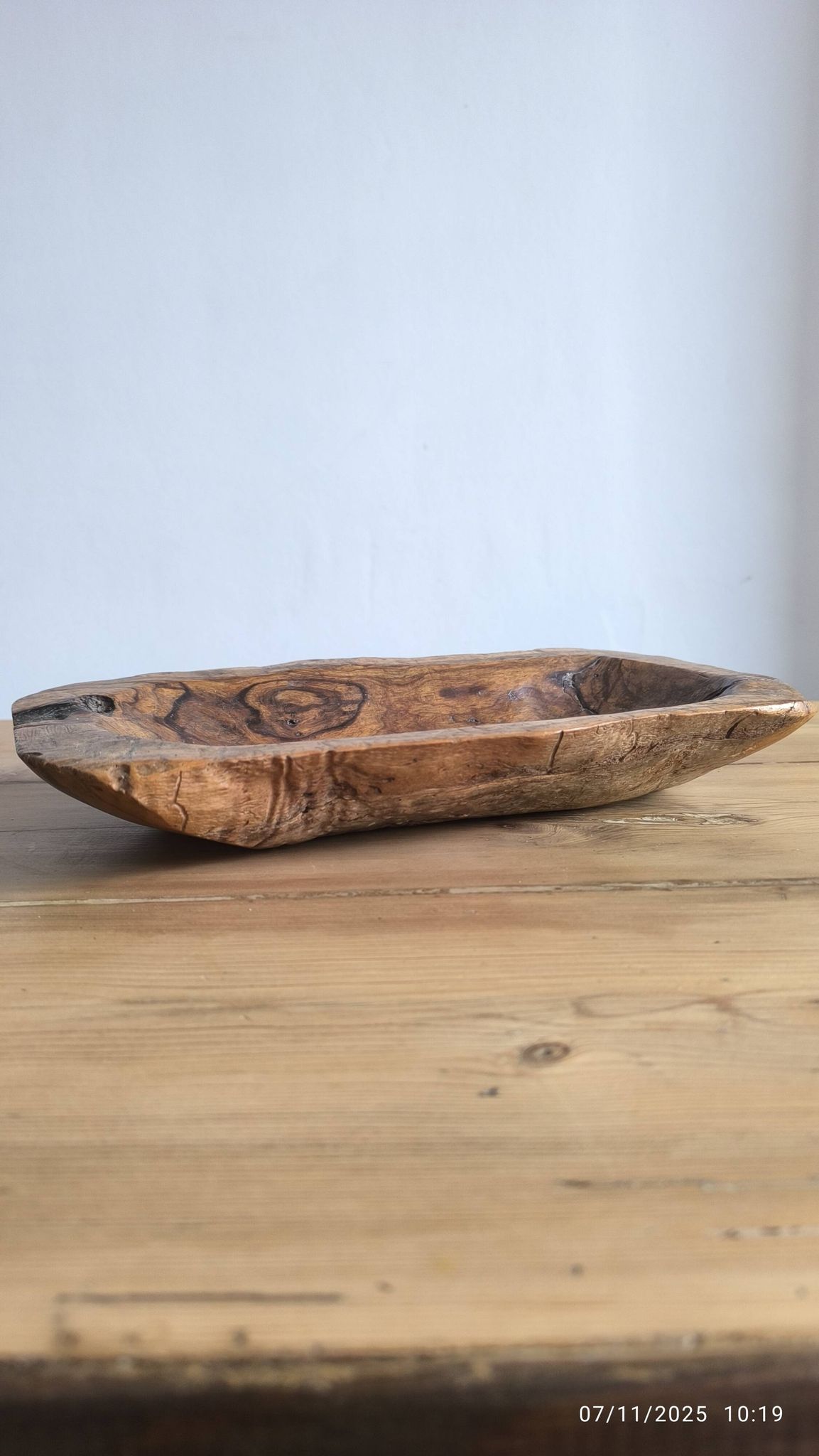 Olive wood trinket tray, 1950