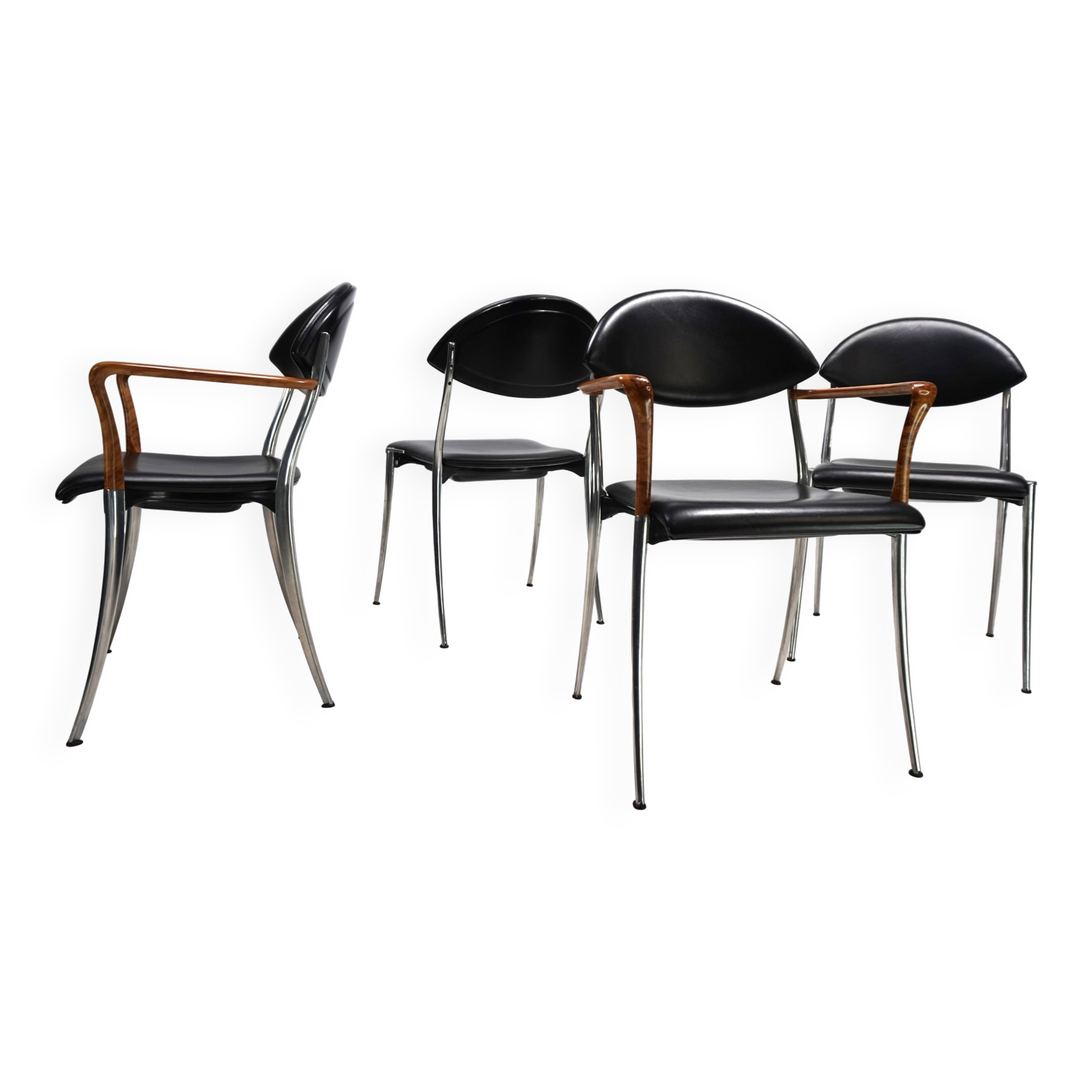 Set of four Coro dining chairs by Luigi Origlia, 1980