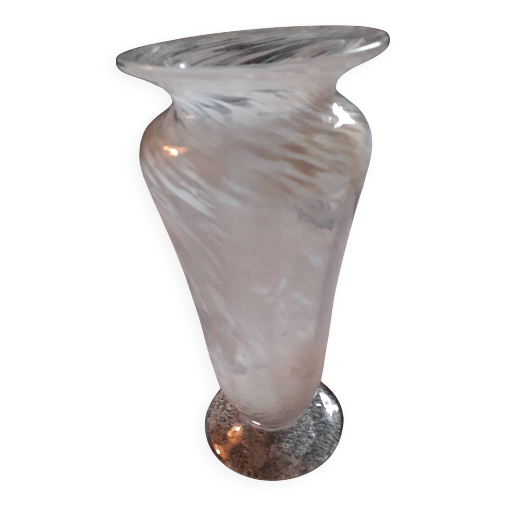 Vintage Clichy glass vase