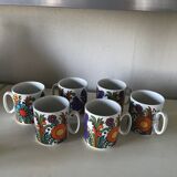 6 mugs in porcelain of Villeroy and Boch model acapulco