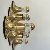 Set of 9 brass wall lights, Motoko Ishii for Staff Leuchten 1970