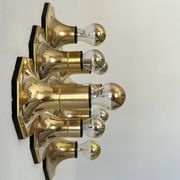 Set of 9 brass wall lights, Motoko Ishii for Staff Leuchten 1970