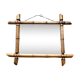 Vintage bamboo-style barber mirror