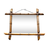 Vintage bamboo-style barber mirror