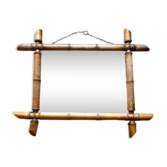 Miroir vintage de barbier façon bambou