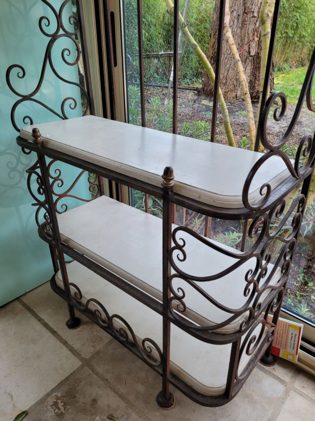 Wrought iron baker's grid.