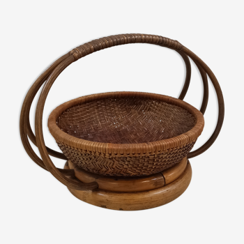 Bamboo and rattan basket