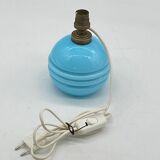 Pied de lampe boule opaline bleu, vintage