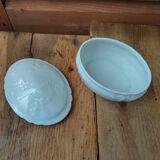 empty sugar bag in white porcelain pearl vintage antique pearl