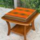 Table basse scandinave carrée Simeuble bois courbé et verre 60cm