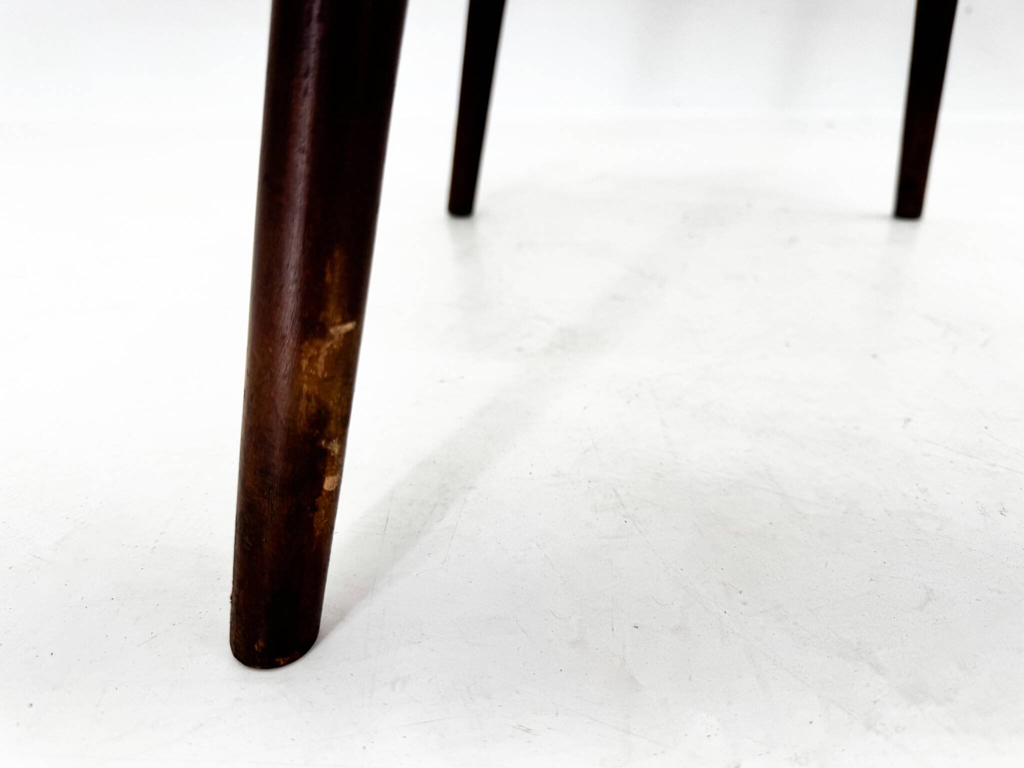 Mid-Century Stool with New Upholstery, Czechoslovakia, 1970's