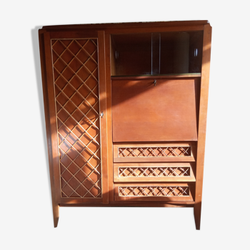 Furniture secretary vintage wood and rattan