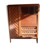 Furniture secretary vintage wood and rattan