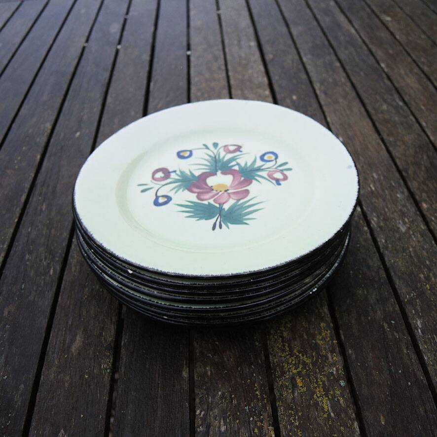 7 old dessert plates Niderviller – Chinon
