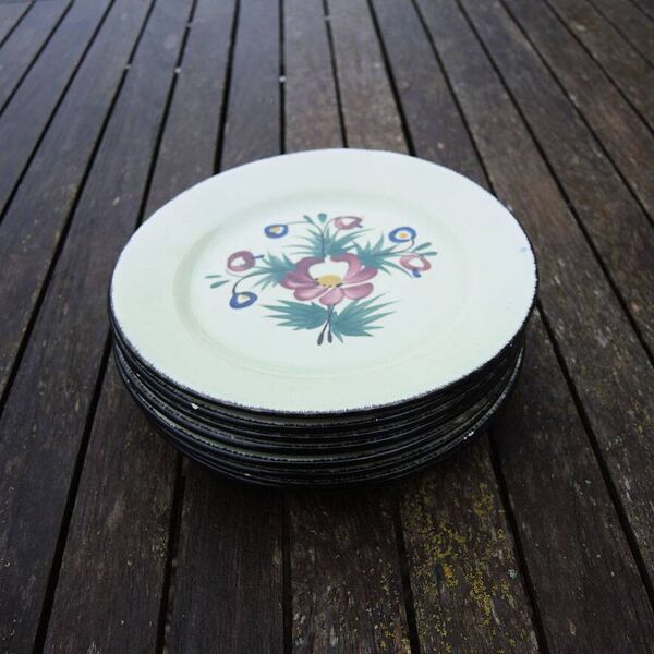 7 anciennes assiettes à dessert Niderviller – Chinon