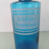 Flacon apothicaire bleu ancien