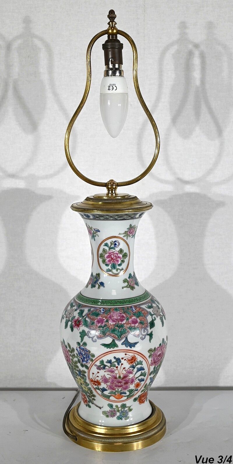Porcelain lamp of china and brass – early twentieth century