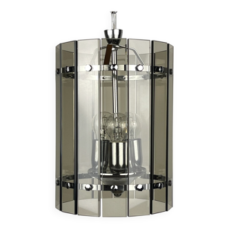 Mid-century smoked glass pendant by Veca, Italy, 1970s.