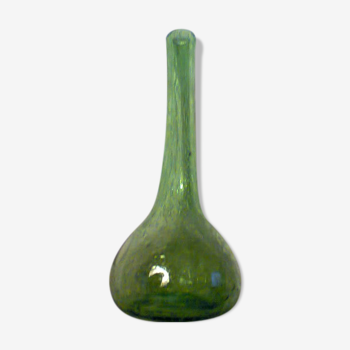 Vase soliflore en verre soufflé et bullé 1960/1970