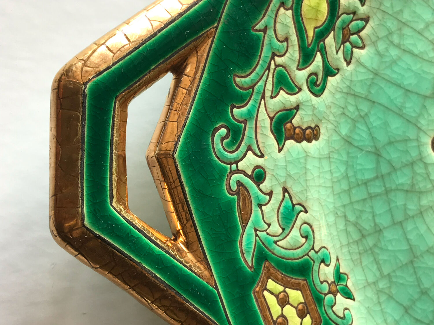 Plat à gâteau Longwy Chevreuse émaux MP Chevallier