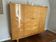 Vintage Art Deco Linen Cabinet / 1950s - Wood Burl and Mirror