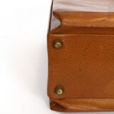 Set three vintage leather suitcases