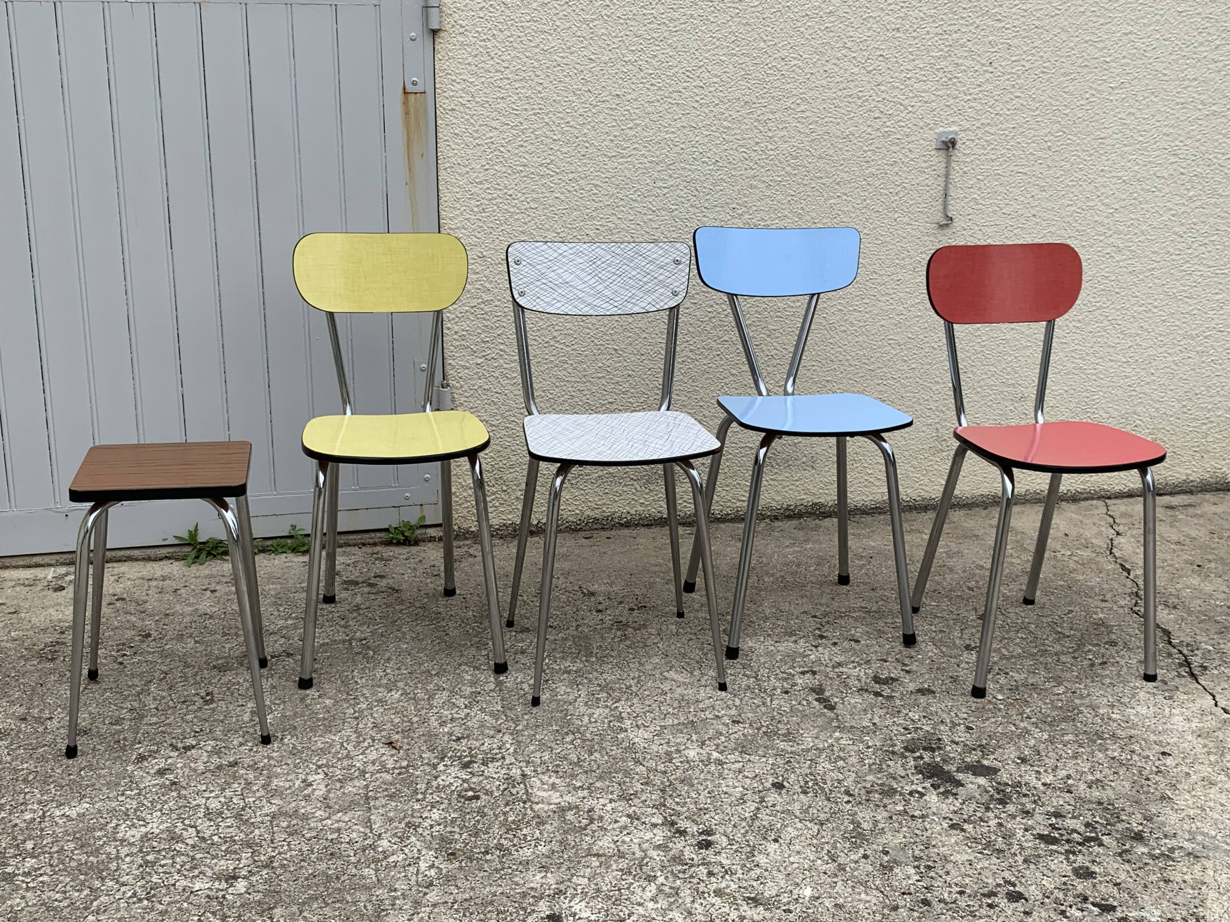 Mismatched Formica chairs