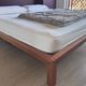 "Diacono" bed frame with slats, walnut finish, 191l x 33h x 210L.