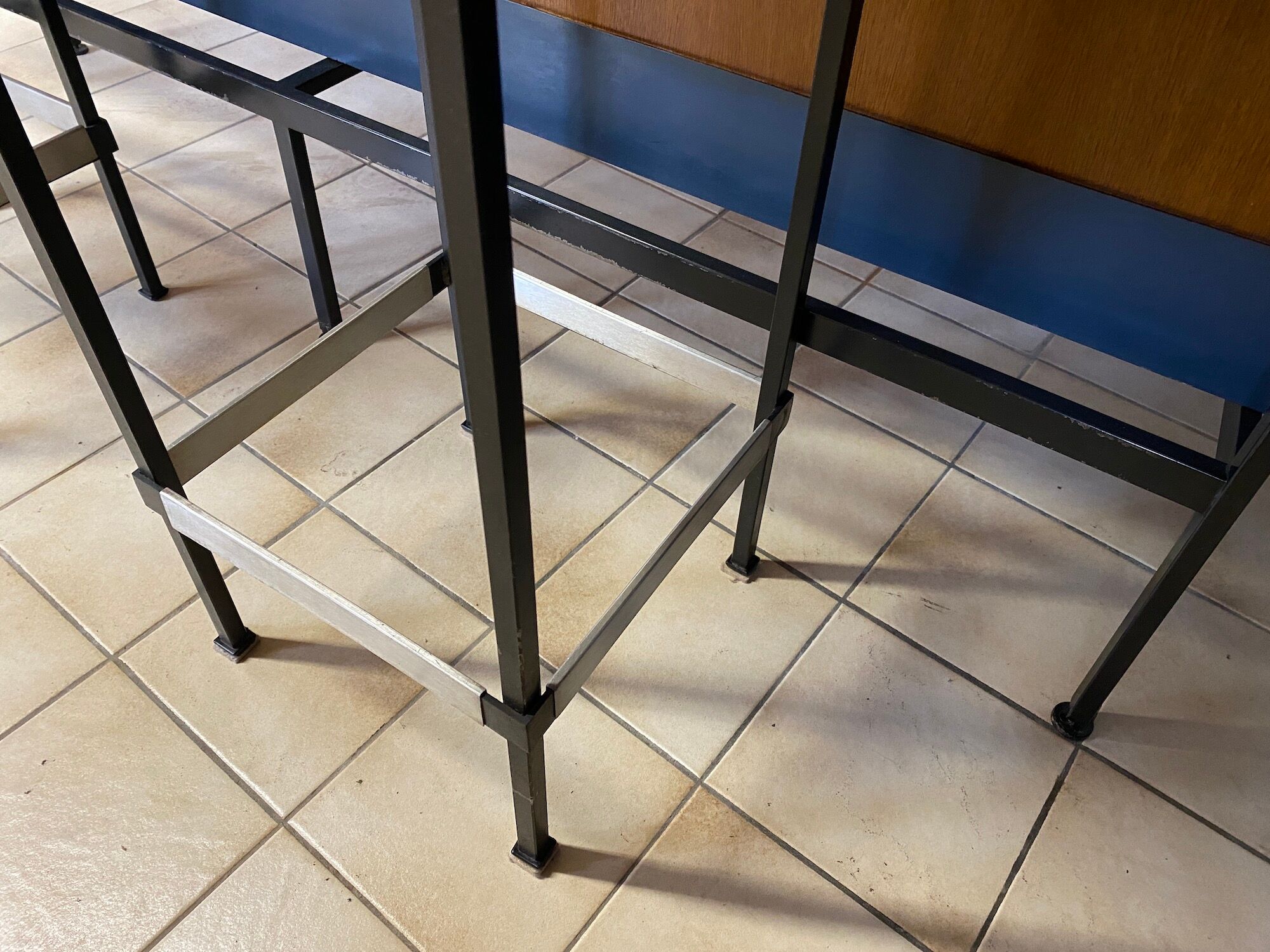 Vintage teak and formica bar with stool