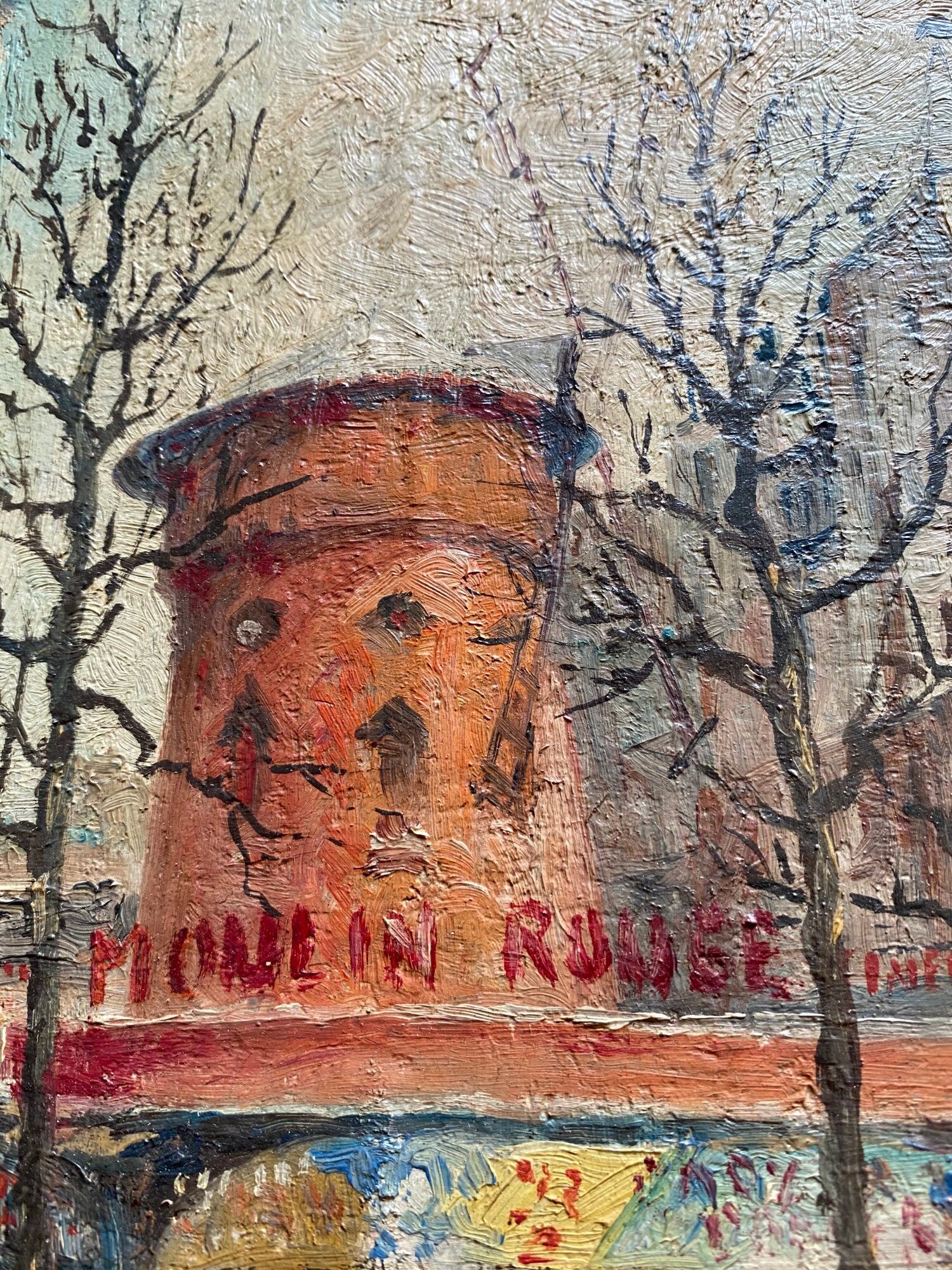 Oil, painting, Saudemont, Moulin Rouge, Paris