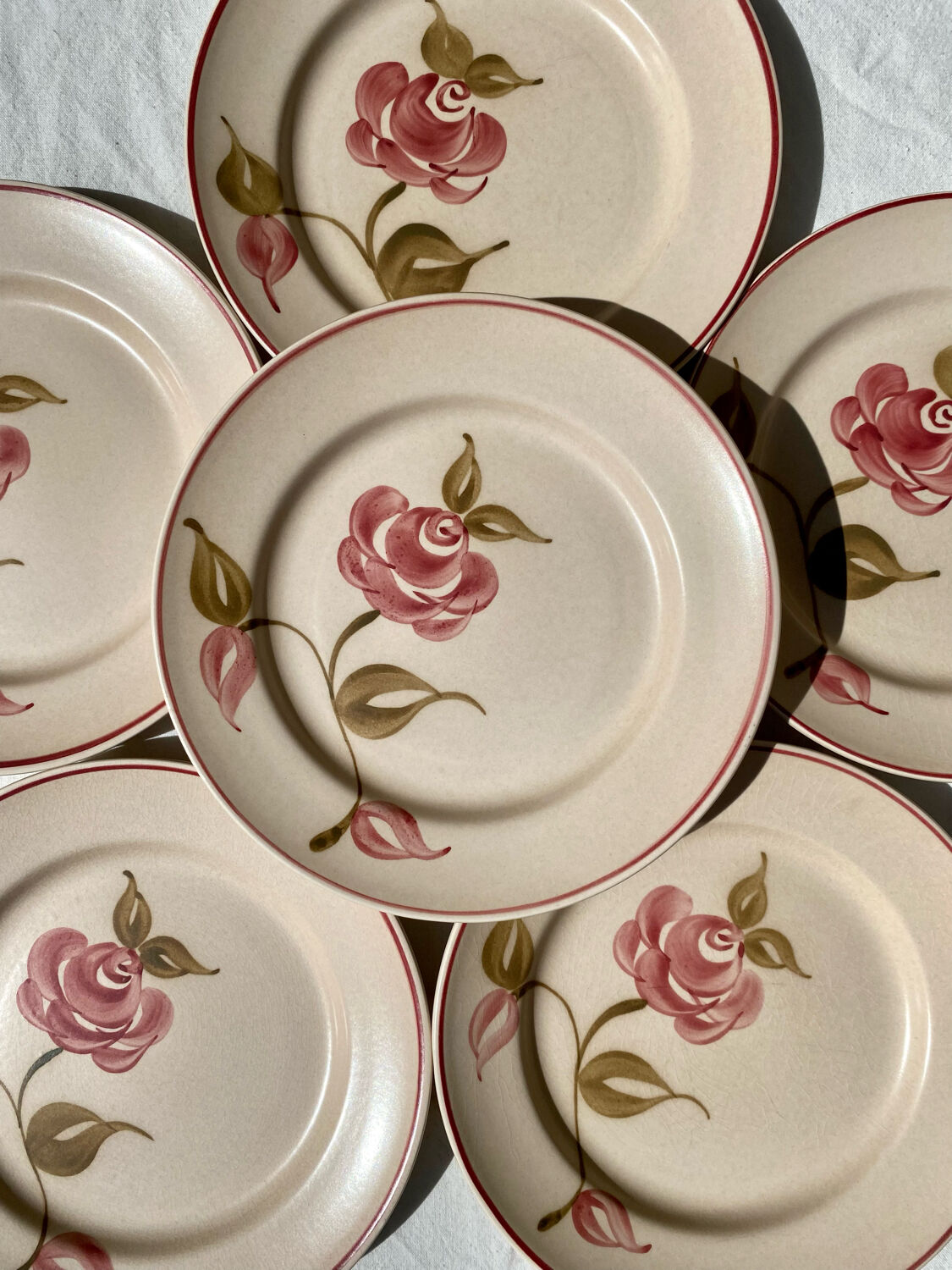 Flat plates Gien pink