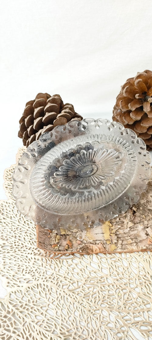 Vintage glass butter dish