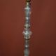 Neoclassical lamp foot vintage glass and gold metal 50 s. H: 147 cm.