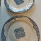 Two antique plates from the 19th century, one flat and one deep, from Gien.
