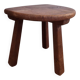 Tripod stool in solid oak - brutalist