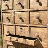 Beautiful piece of furniture with 8 drawers/2 doors in raw wood.