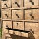 Beautiful piece of furniture with 8 drawers/2 doors in raw wood.